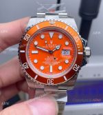 Swiss Rolex Blaken Submariner Orange 904L Stainless Steel Watch Swiss 3135 Movement